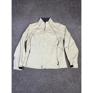 Nike Golf Jacket Womens L Yellow Windbreaker ClimaFit Full Zip Zipped Pockets
